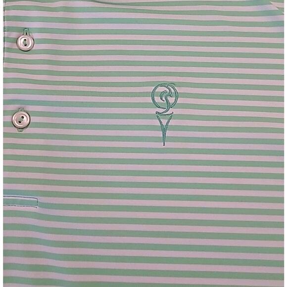 Peter Millar Summer Comfort Golf Polo XL Green Stripe Big Fellow EUC - Picture 4 of 9